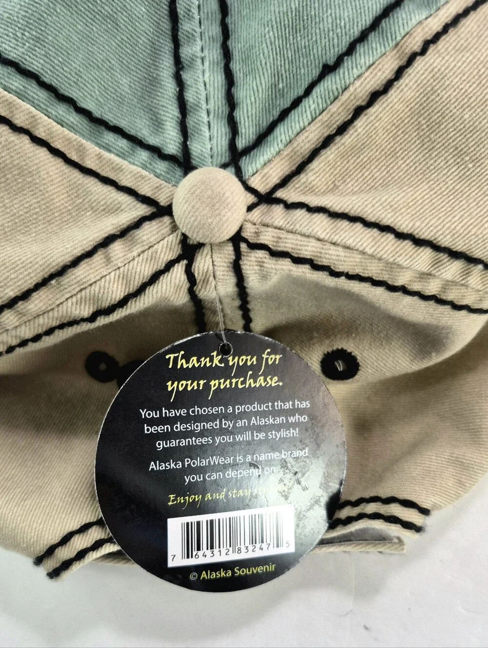 Alaska Polar Wear Souvenir 1959 Embroidered TwoTone Contrast Baseball Cap Hat OS